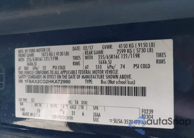 1FBAX2CG2HKA72990: 44571455