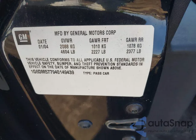 1G6DM577940149439: 44572625