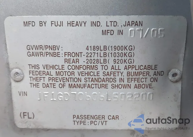 JF1GD70606L502200: 44572926