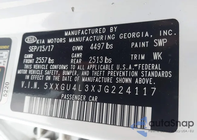 5XXGU4L3XJG224117: 44573005