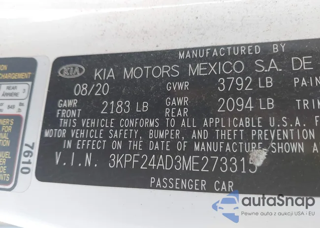 3KPF24AD3ME273315: 44572243