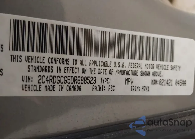 2C4RDGCG5DR688523: 44572383