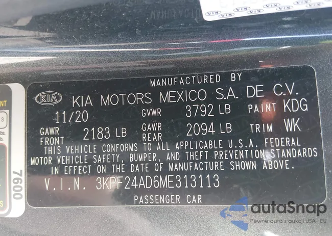 3KPF24AD6ME313113: 44573665