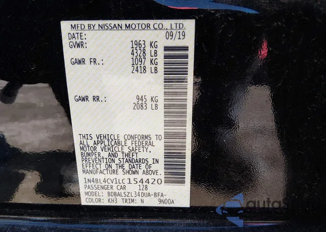 1N4BL4CV1LC154420: 44573781