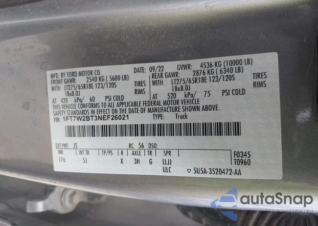 1FT7W2BT3NEF26021: 44573797