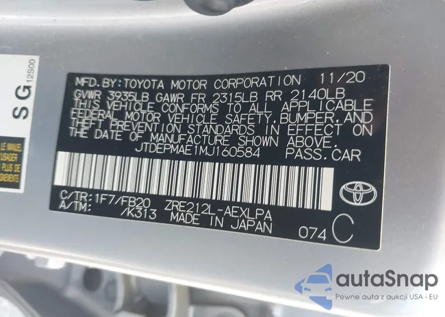 JTDEPMAE1MJ160584: 44573868