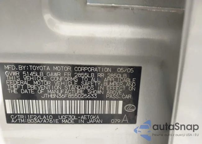 JTHBN36F855025633: 44573143