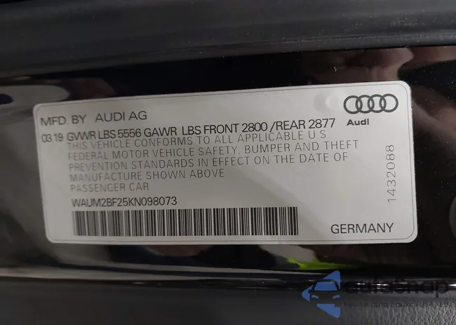 WAUM2BF25KN098073: 44573182