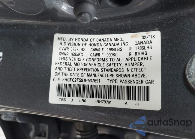 2HGFC2F59JH537691: 44573305