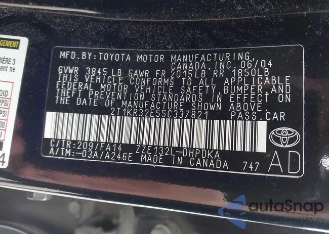 2T1KR32E55C337821: 44573439