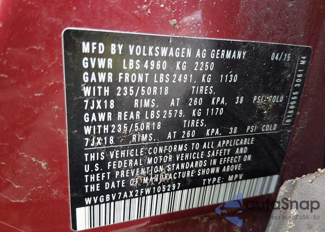 WVGBV7AX2FW105297: 44573467