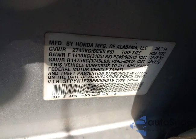 5FPYK1F76EB008319: 44573490