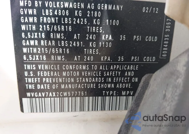 WVGAV7AX2CW577751: 44574557