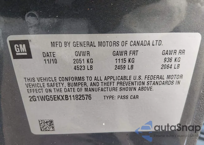 2G1WG5EKXB1182576: 44574439