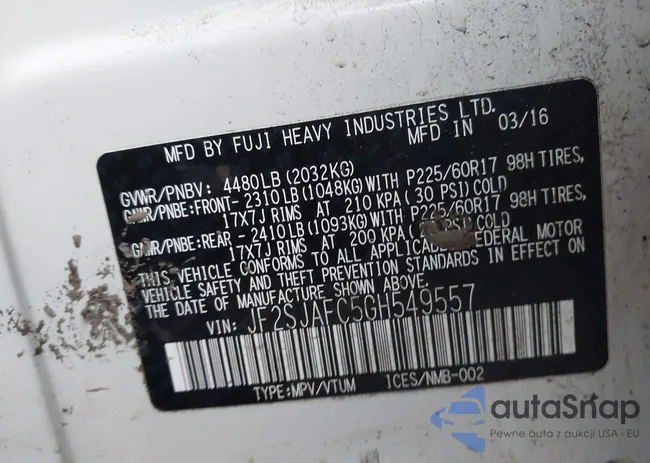 JF2SJAFC5GH549557: 44574449