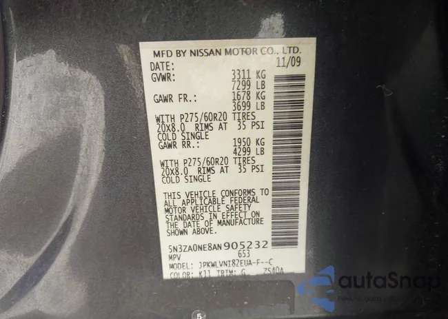 5N3ZA0NE8AN905232: 44575669