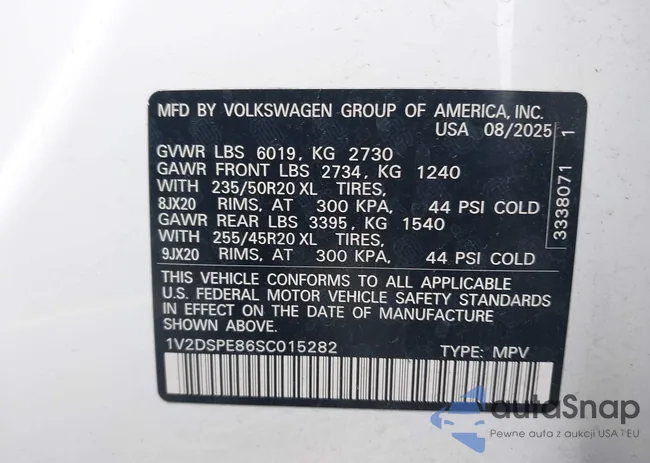 1V2DSPE86SC015282: 44575685