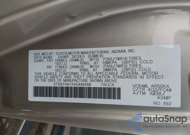 5TBBT441X4S446940: 44575779