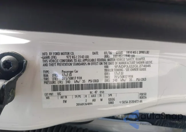 1FADP3J22GL274846: 44575814