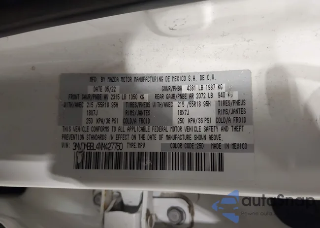 3MVDMBBL4NM427760: 44575896