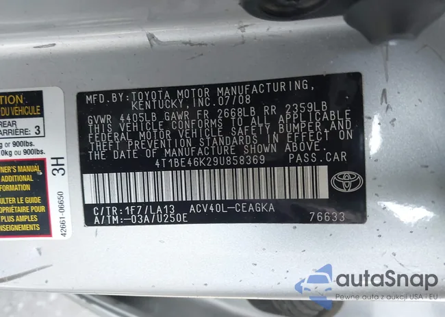 4T1BE46K29U858369: 44575985