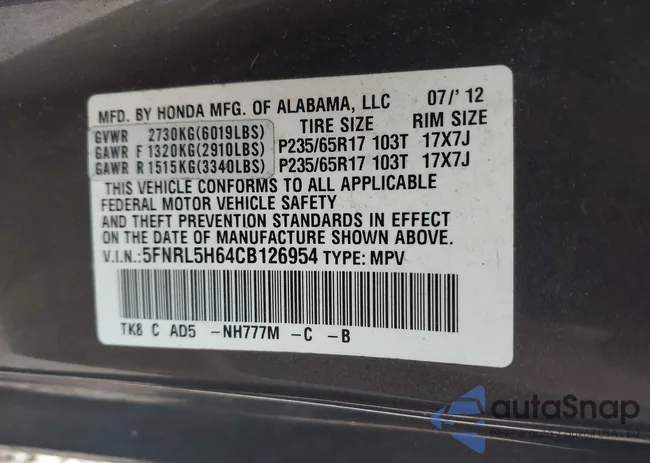 5FNRL5H64CB126954: 44576031