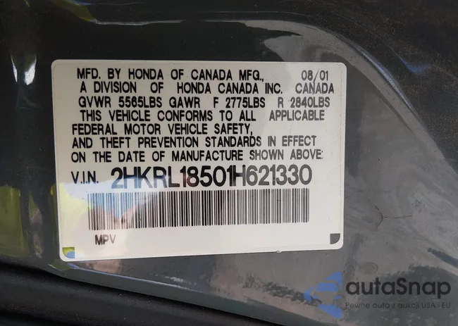 2HKRL18501H621330: 44575286