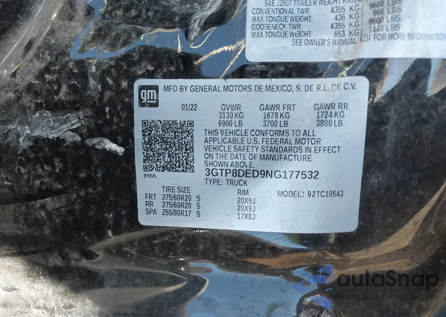 3GTP8DED9NG177532: 44575329