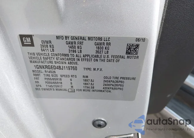 1GNKRGED4BJ119760: 44575345