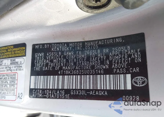 4T1BK36B25U035146: 44575432