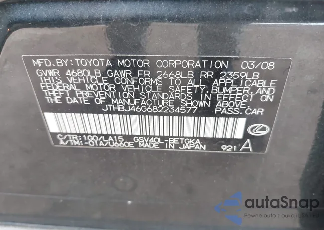 JTHBJ46G682234577: 44575447