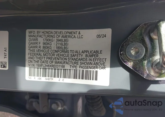 19XFL2H8XRE031168: 44576553