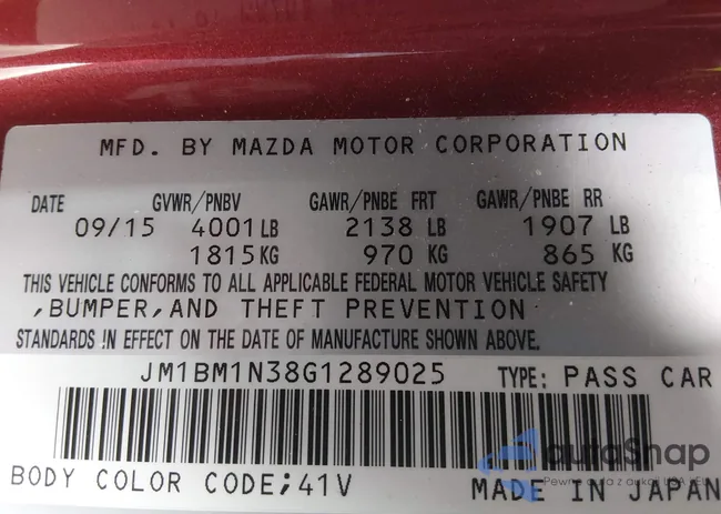 JM1BM1N38G1289025: 44576602