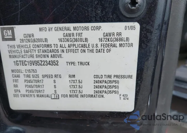 1GTEC19V95Z234352: 44576720