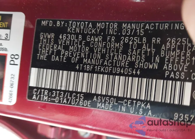 4T1BF1FK0FU940544: 44576738