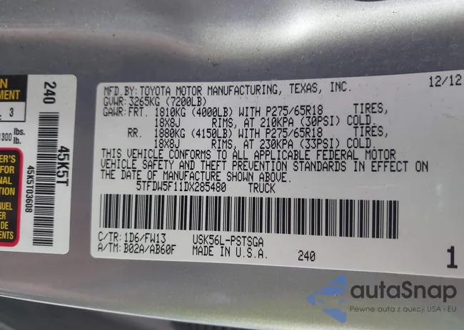 5TFDW5F11DX285480: 44576745