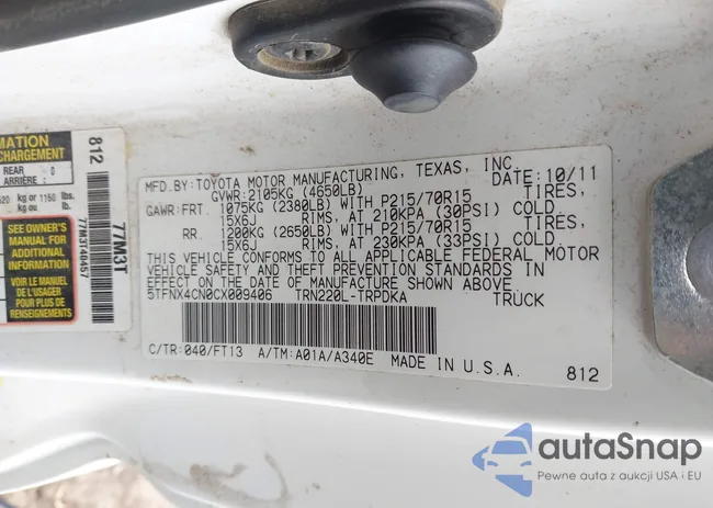 5TFNX4CN0CX009406: 44577072