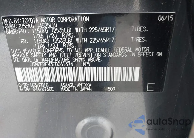 JTMZFREV3FD061374: 44576213