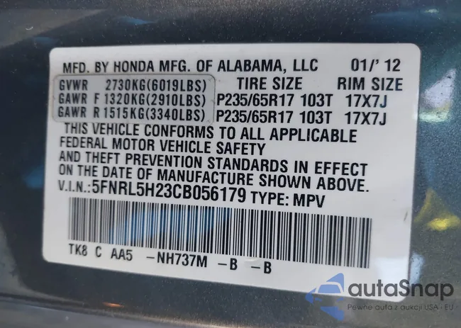 5FNRL5H23CB056179: 44576307