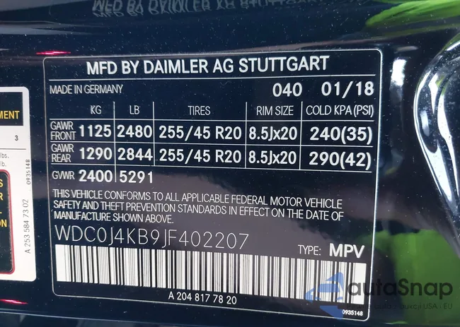 WDC0J4KB9JF402207: 44576507