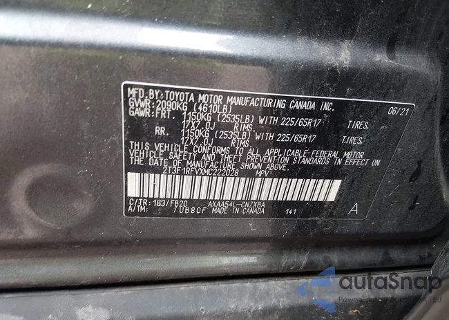 2T3F1RFVXMC222028: 44577522