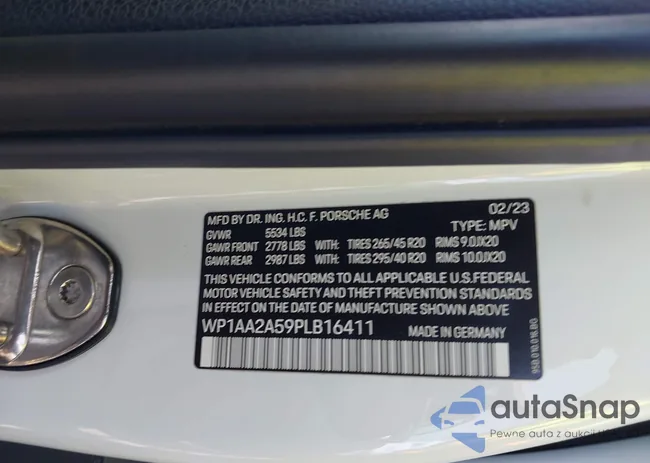 WP1AA2A59PLB16411: 44577647