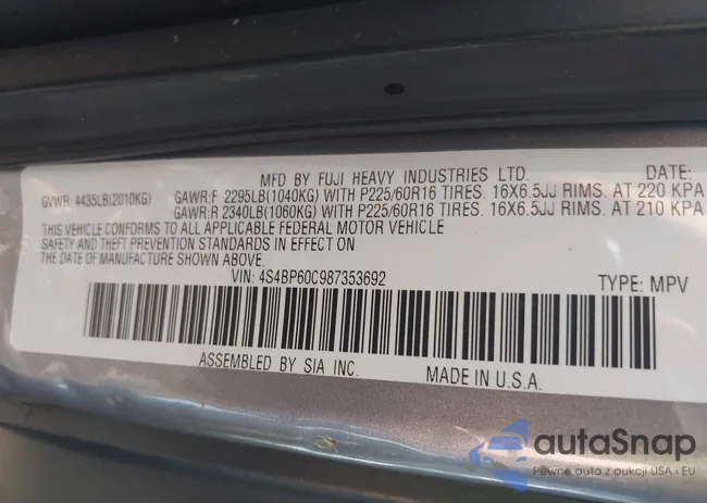 4S4BP60C987353692: 44577666