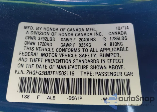 2HGFG3B87FH502116: 44577924