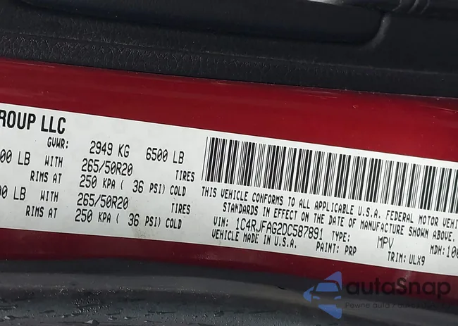 1C4RJFAG2DC587891: 44578065