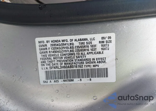 5FNRL3H60AB016162: 44577230