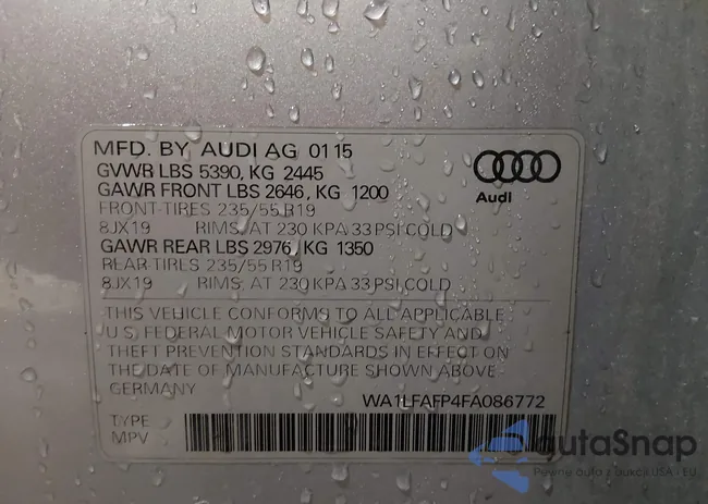 WA1LFAFP4FA086772: 44577501