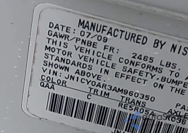 JN1CY0AR3AM960350: 44578580