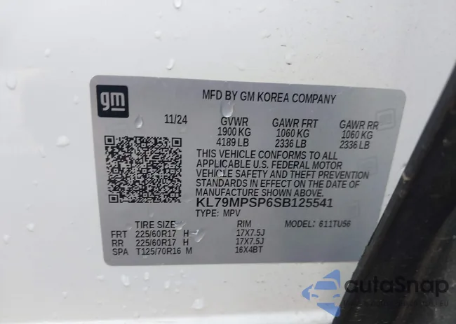 KL79MPSP6SB125541: 44578697