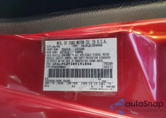 1FALP42T3RF191856: 44578737